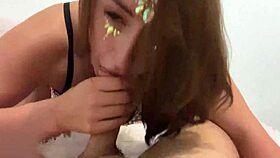 Cute Milf Sucks Deep and Jerks Hard in Closeup