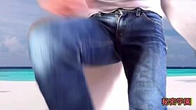 Outdoor masturbation in a sexy bikini, public orgasm shame