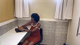 Fucking the gym receptionist with big black cock!