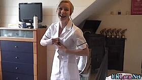 British Nurse Sneaks a Wild Blow on Patient's Cock in Hospital!