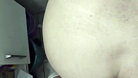 Big ass neighbor gets bareback cock in bathroom
