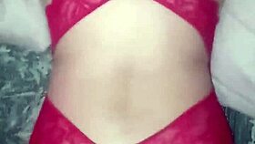 Red hair beauty in lingerie with milk fetish