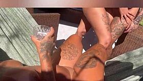 amateur backstage video of women partying in mansion