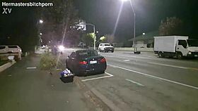 Public humiliation for brazen slut on a dirty sidewalk