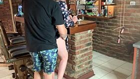 Beautiful amateur blonde gets upskirt fuck from boss