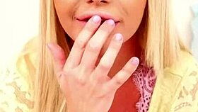 Busty blonde Rachele Richey gives a deepthroat BJ POV