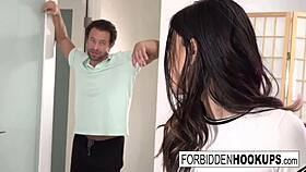 Step-uncle with a big dick seduces his step-niece, a college girl