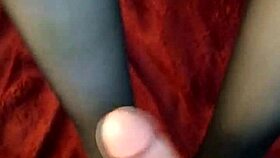 Amateur Babe Gives Footjob In Stockings First Time