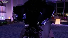 A femboy gives a blowjob and a handjob in a virtual reality experience