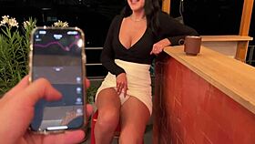 orgasm control at paris cafe with epic public blowjob