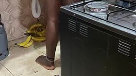 Swingers family, is this ebony milf wife taking big cock in her ass at home?