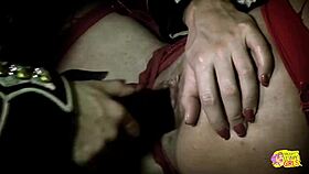 Three Girls In Retro Uniforms Ride Stud