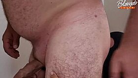 Hard blowjob wife masters deep throat training with cum on face and rimming.