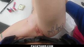Sticky-fingered teen gets punished by police and hardcocks