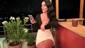 orgasm control at paris cafe with epic public blowjob