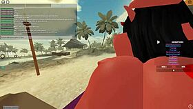 Anal sex with big tits and ass shaking in a Roblox game