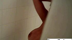 diamond gets nude and masturbates in the wet shower, showing her ass and pussy.