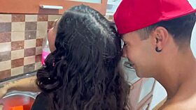 Big-ass milf sucks stepdad's cock on camera! 😏