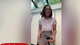 i'm a petite 18+ stylist, went topless for haircut, now riding dildo hard