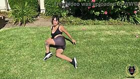 fit ava lee working out with rome majors monster cock