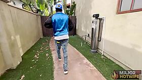 redhead busty cougar peaches has an encounter with rome major in a private setting