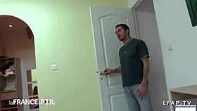 two petite french babes rent a horny guy and share his cock so eagerly