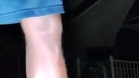 Skinny Pretty Girl Works Out in Park with Father in Law