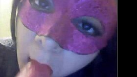 this bbw babe casually sucks on her big toy, moaning with pleasure as she rides it hard