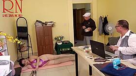 yoga session turns steamy with regina noir in the office