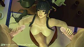 nyotengu double cock fun