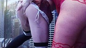 brunette with big ass fucks hot student in the ass, bent over