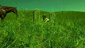 Brooke Ballentyne fucks the ranch hand by the fireside, what a hot outdoor session!