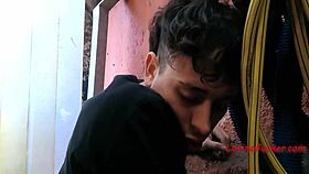 Twink dives deep into bareback anal with older guy