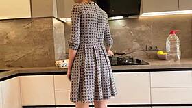 Cheating for real, banging my wife's boss in the kitchen while she's close. Russian raw talk!