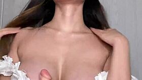 i fuck my big tits with dildo