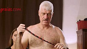 the poor amateur babe suffers while being whipped on her chest in a kinky threesome