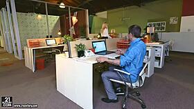 Goldie rush engages in footsie play at the office with a colleague