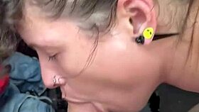 Big tits homemade brunette gets fucked in a car
