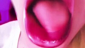 Dollification sissification huge pink lips transformation fetish with glasses.