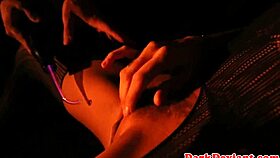 busty girl deepthroats with electro fun