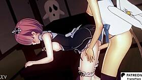 Hentai anime with Re:Zero characters Ram and Felix