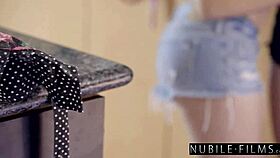 I-I can't believe my girlfriend and I are licking and fucking on the kitchen counter, squirting everywhere!