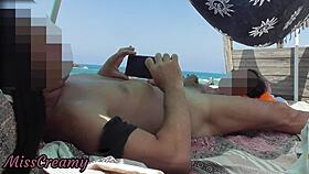 European wife gets caught masturbating in public outdoors