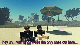 fucking my roblox catgirl on the beach with creampie