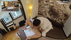 Big titted mature lady Babet slams hard in homemade sex with her friend. Her close-up action drives me wild!