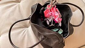 stepsister jerks my cock with her panties - cum on tits - russian amateur with talk