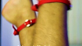 Exploring my hairy Valentine's see-through lingerie and close-up pussy