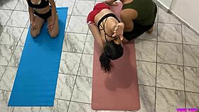 Daddy's young girls get yoga and anal training