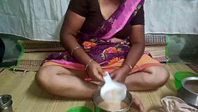 Aunty And Stepbrother Reveal Hairy Pussy In Dorm