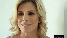 A blonde milf allows her daughter’s boyfriend to have anal sex with her